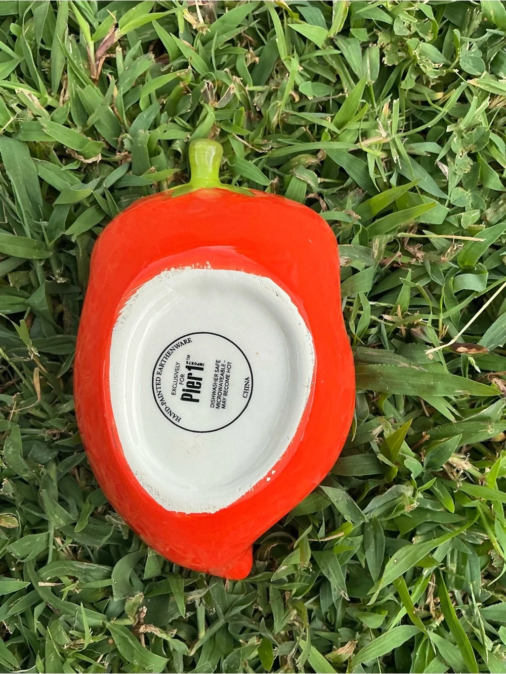 Pier 1 Red & Green Vegetable-Shaped Ceramic Dishes